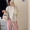 Women's Sweater Autumn/Winter New Lace Edge Long Sleeve Loose Base Knitted Sweater