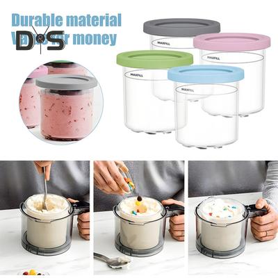 1/4Pcs Creami Pints And Lids for Ninja Ice Cream Can Cooler BPA-Free Dishwasher Safe Ice Cream Storage Containers Compatible with NC299AMZ NC300s