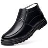 Winter Plush Handmade Men Shoes Lace Up Leather Casual Shoes Men Flat Platform Walking Shoes Outdoor Footwear Loafers Sneakers