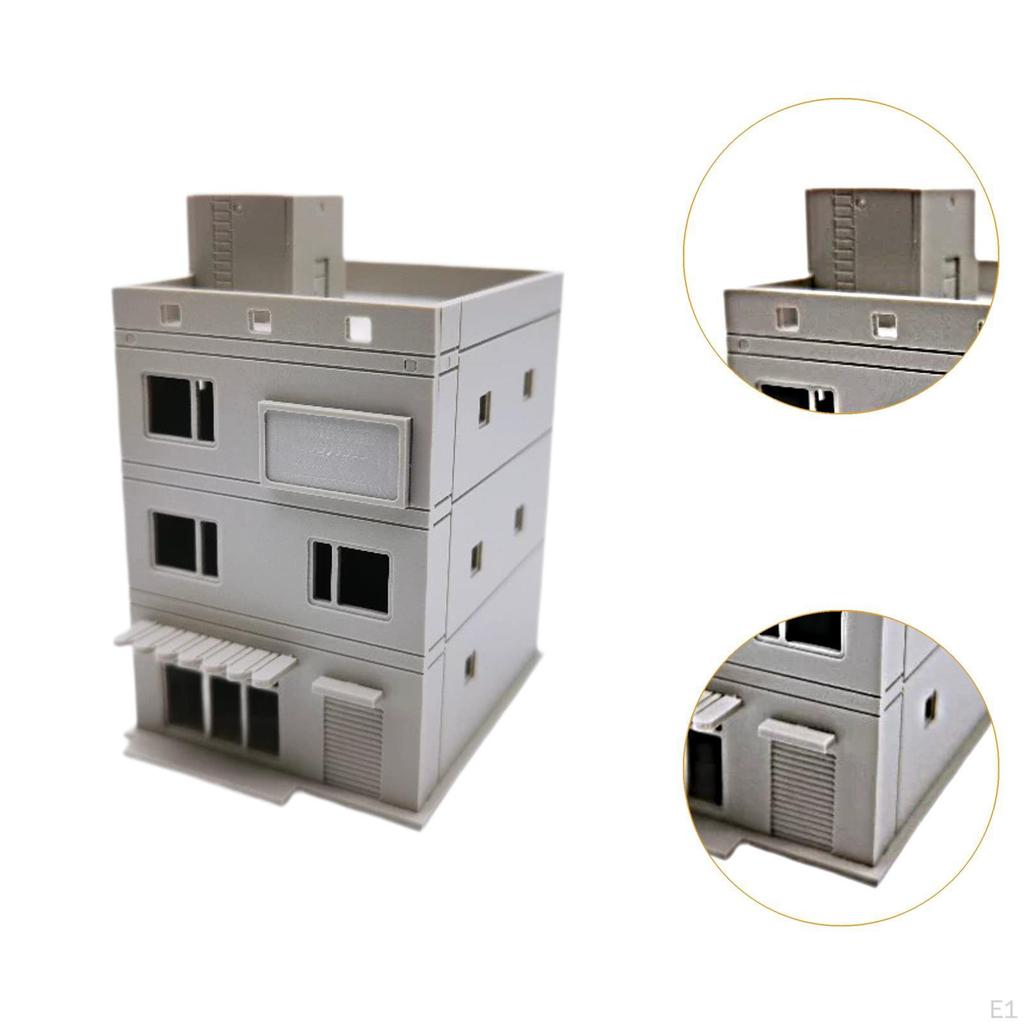 1/64 Building Model Assembled Model, Landscape Residential Modern House Architecture Scene for Sand