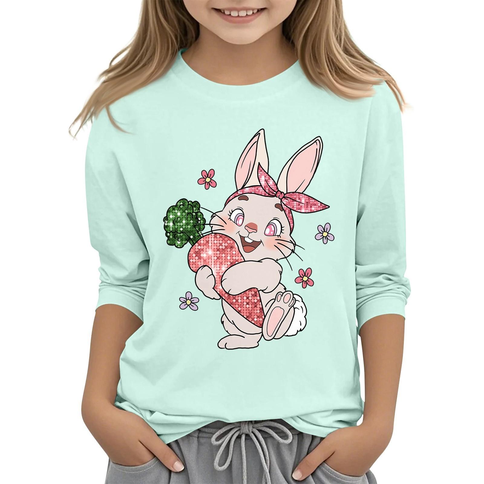 

Повседневная футболка с круглым вырезом и пасхальным принтом, с рукавами 7 точек для детей 110