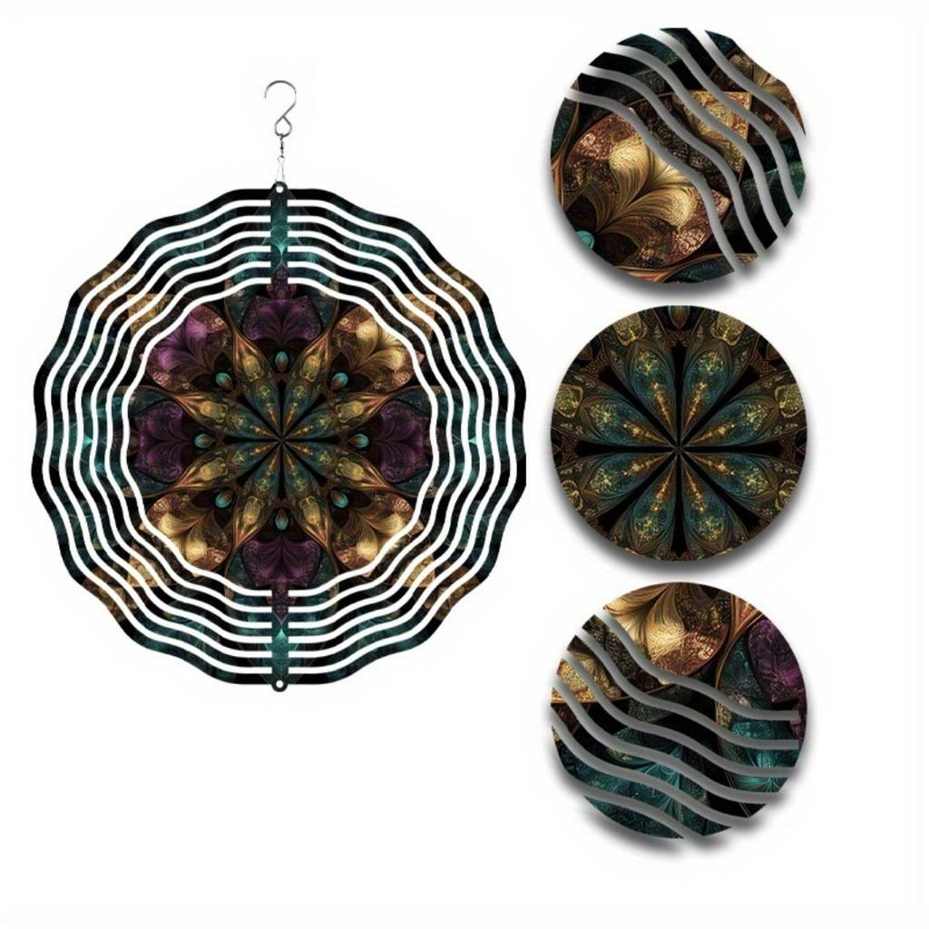360 Degree Rotating Hook 10 Inch Hanging Wind Spinner for Balcony Garden Decoration Artistic Wind Spinner Outdoor Decor
