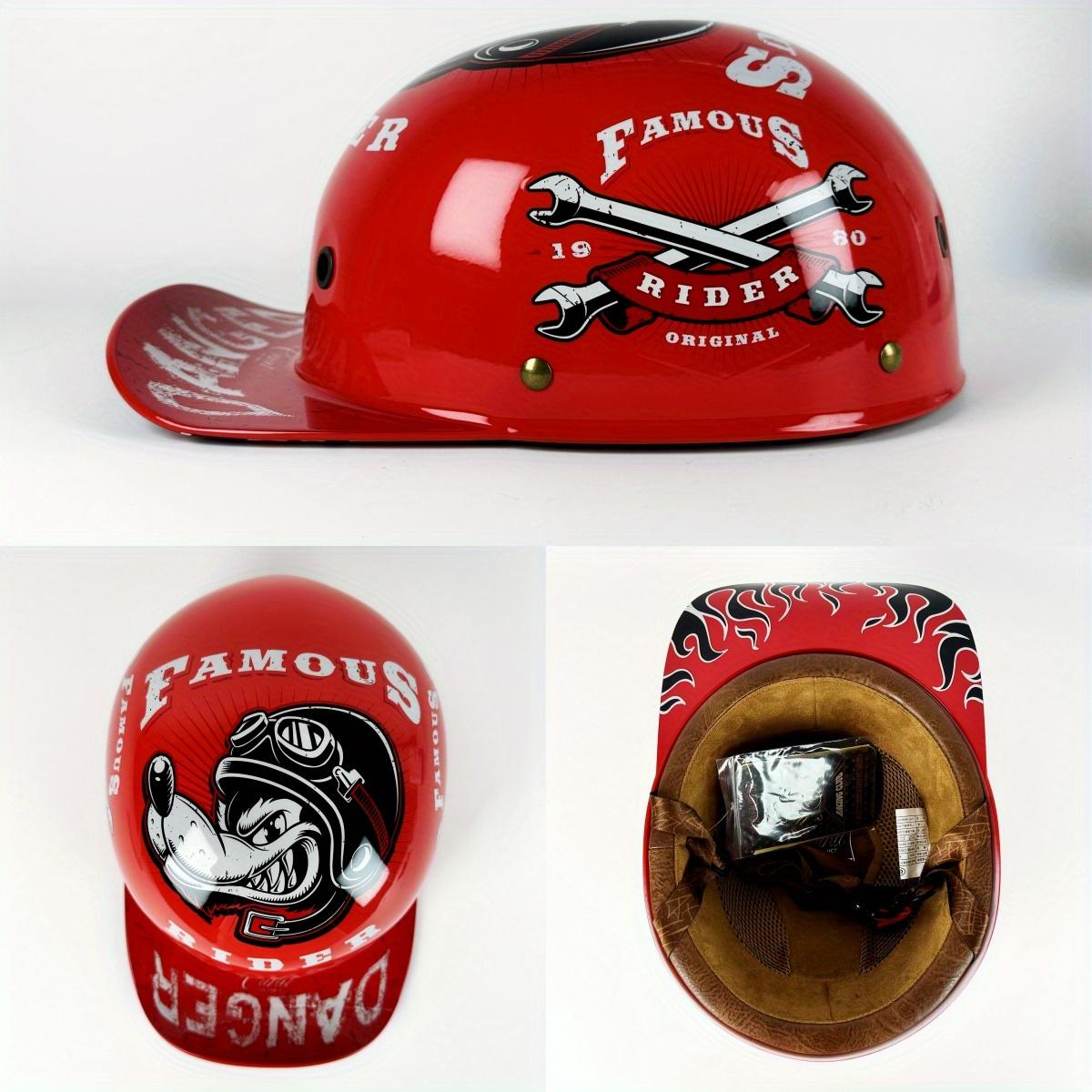 

Мотоциклетный шлем Мужской Ретро Мотоциклетные шлемы Половина лица Бейсболка Личность Capacete De Moto Сертификация DOT Велосипедный шлем XL