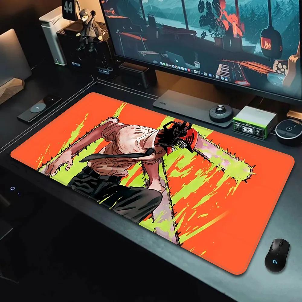 Anime Chainsaw Man Mauspade HD-Druck Computer-Gamer Verriegelungskante Rutschfestes Mauspade XXLxcm Tastatur PC Schreibtischunterlage