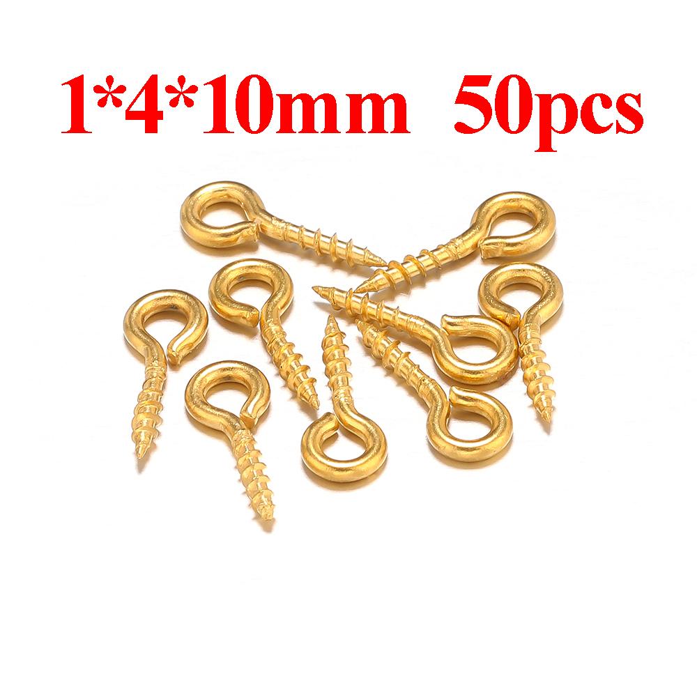 100-50pcs Small Eye Pins Eyepins Hooks Eyelets Screw Threaded Stainless Steel Clasps Hooks DIY Jewelry Findings for Beads Making