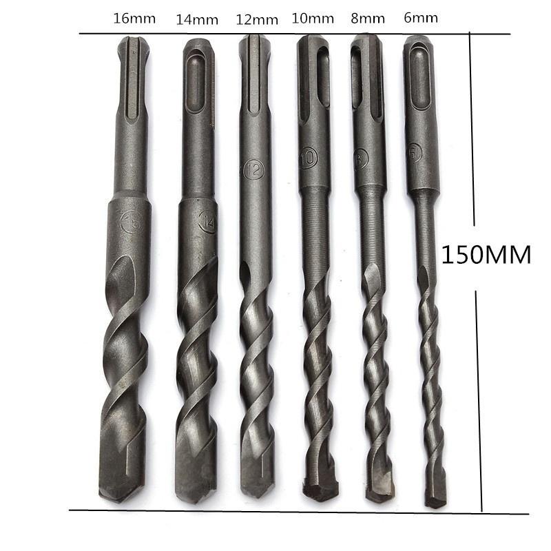 

Long SDS Plus Rotary Hammer Concrete Masonary Drill Bore Bit Twist Drill Round Shank( 6 -16mm)6PCS