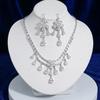 European & American Style Zircon Sunflower Necklace & Earrings Set