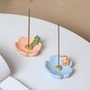 Flower Shape Resins Censers Holder Cute Animal Statue Incenses Burners PlateTray  for Mindfulness and Home Decoration