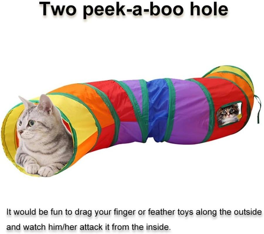 Cat Tunnel Long T/Y Ways Cat Play Tunnel Foldable Funny Interactive Indoor Play Toys Games Kitty Cubes Pet Supplies