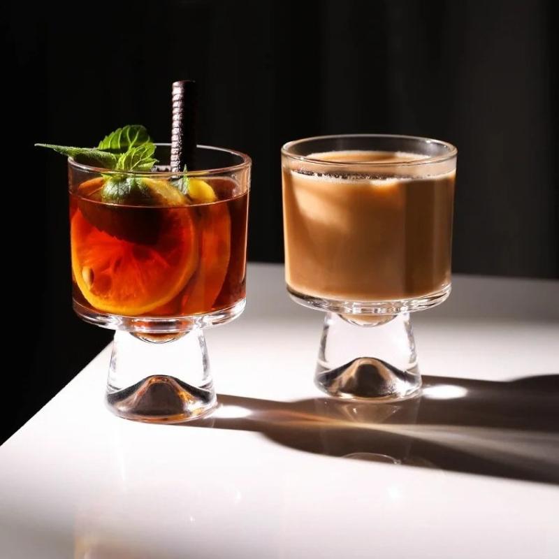Cold Extraction Glass Cup 240ML Household Water Cup Minimalist Beverage Cup Iced Coffee Mug Latte Cups for Cafe Ice Cream Goblet