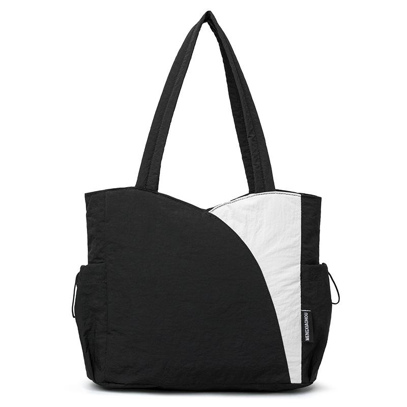 

2025 Women s Color Block Casual Shoulder Tote – Trendy, Versatile, Simple Fashion Bag 35x14x28 cm синий/розовый