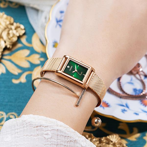 Citizen 30 Meters Water Resistant Quartz Movement Stainless Steel Watch Women Watches Green EJ6123-81W