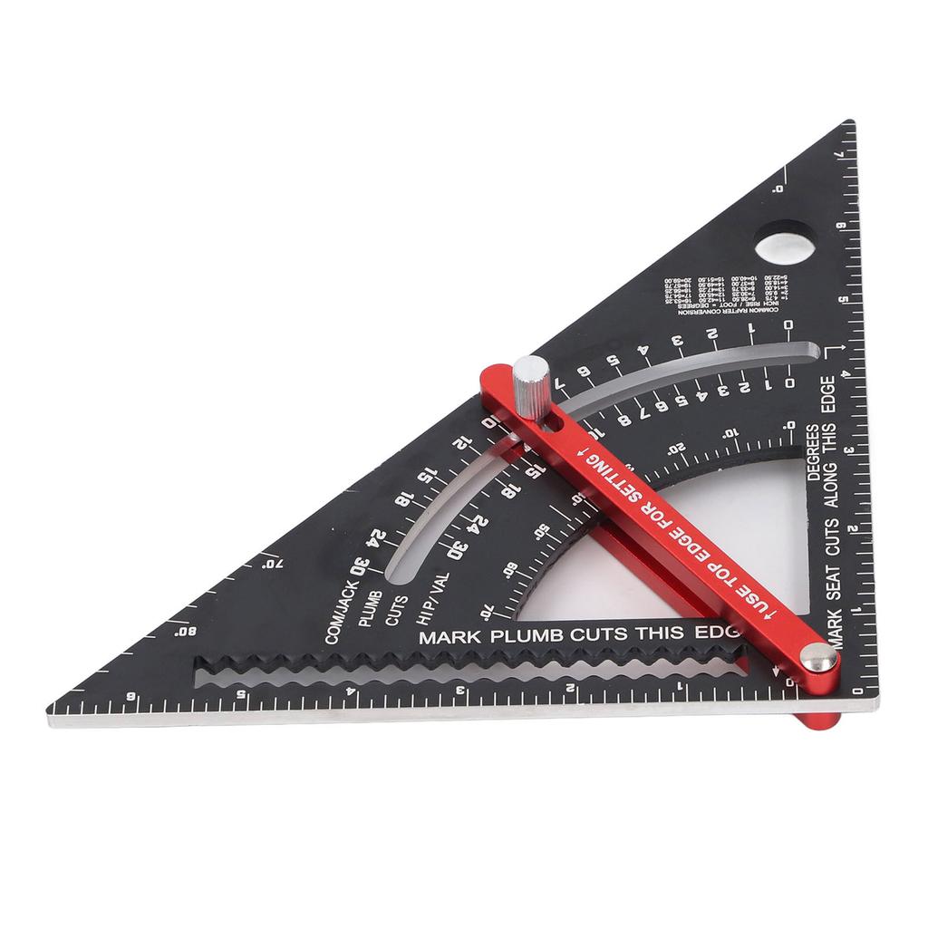 7in Carpenter Square Aluminum Alloy 70 Degrees  Adjustable Combination Square Metal Rafter for Woodworking