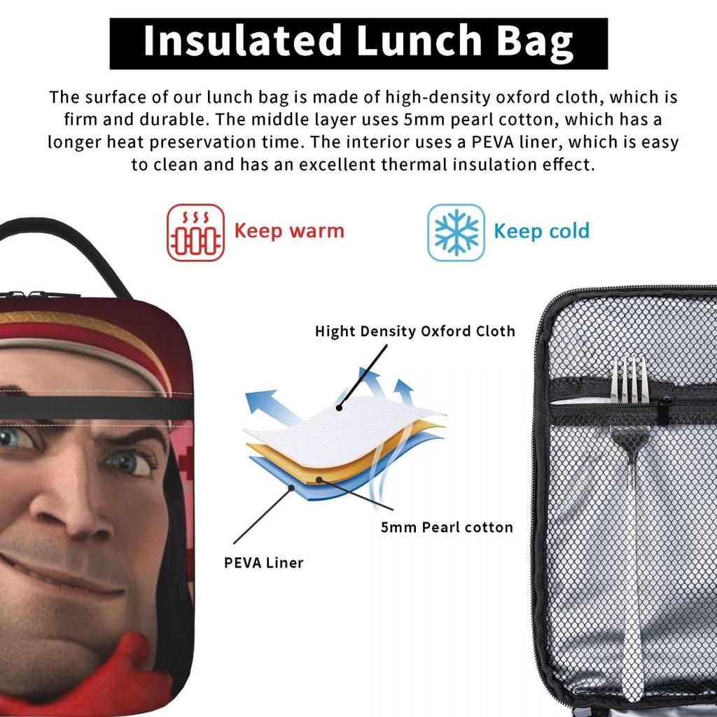 LoRd FaRQuaAd Insulated Lunch Bag for Women Office Cooler Thermal Food Box Tote Leakproof Lunch Boxes Container