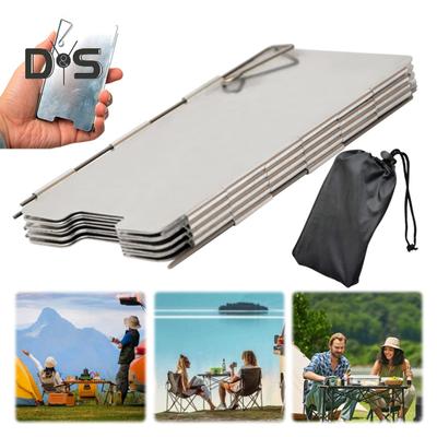 Folding Camping Stove Windscreen Portable Lightweight 9 Plates Aluminum Alloy Outdoor Hiking Picnic Butane Burner Windshield Stove Accessories