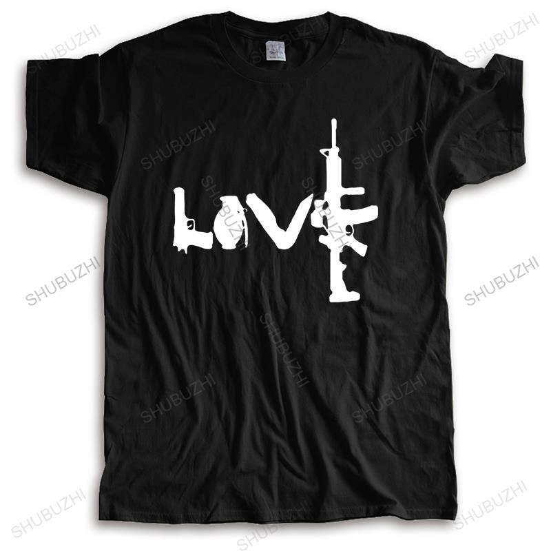 Summer Cotton Black Funny Tshirt Banksy Street Art Love Guns AK-47 AK47 AK New Arrived Man Casual T Shirt Cotton Drop Shipping