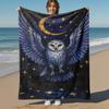 1pc Harry Potter Night Owl Moon Stars Outdoor Flannel Throw Blanket All Season Soft Warmth,Home Decor 1031114