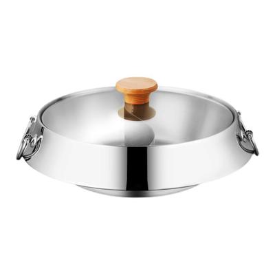 Dual Sided Hot Pot Universal Uniform Heat Conduction Shabu Shabu Pot for Home Commercial Use 304