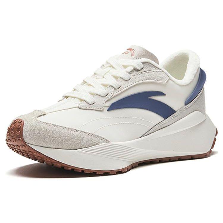 Anta Ice Sugar 3 Fleece Fabric Versatile Wear Resistant Lightweight Low Top Casual Shoes Women Casual Shoes White Blue 922328856-6