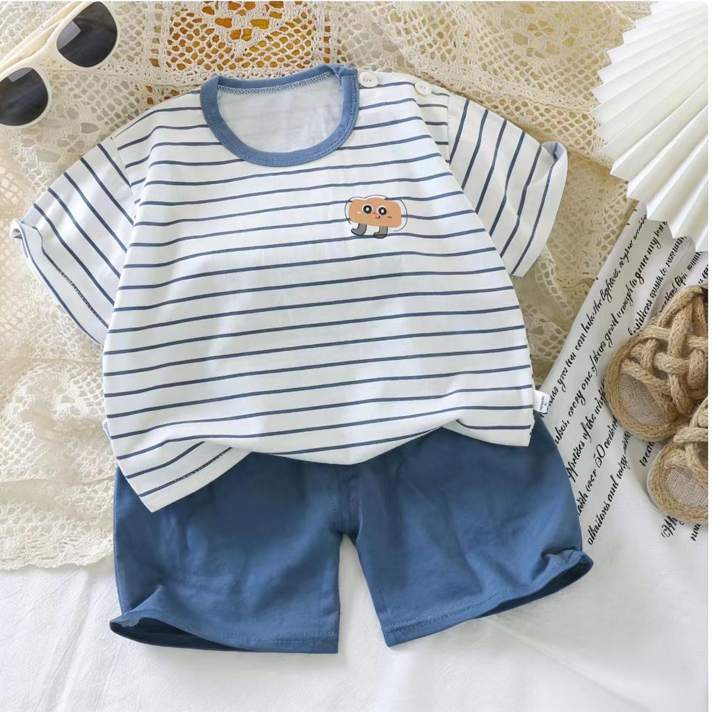 Children's Cotton Short-sleeved Set - Summer Girls' And Boys' Sports T-shirts And Shorts Set