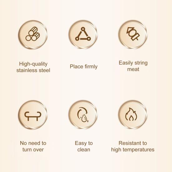 Air Fryer Rack with 12/24/36/48 Skewer Stainless Steel Vertical Meat