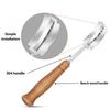 Stainless Steel Bread Lame with Wood Handle Curved Blade Dough Scoring Tool for Baguette Pastry Baking Professional Baker Equipment Kitchen Utensil
