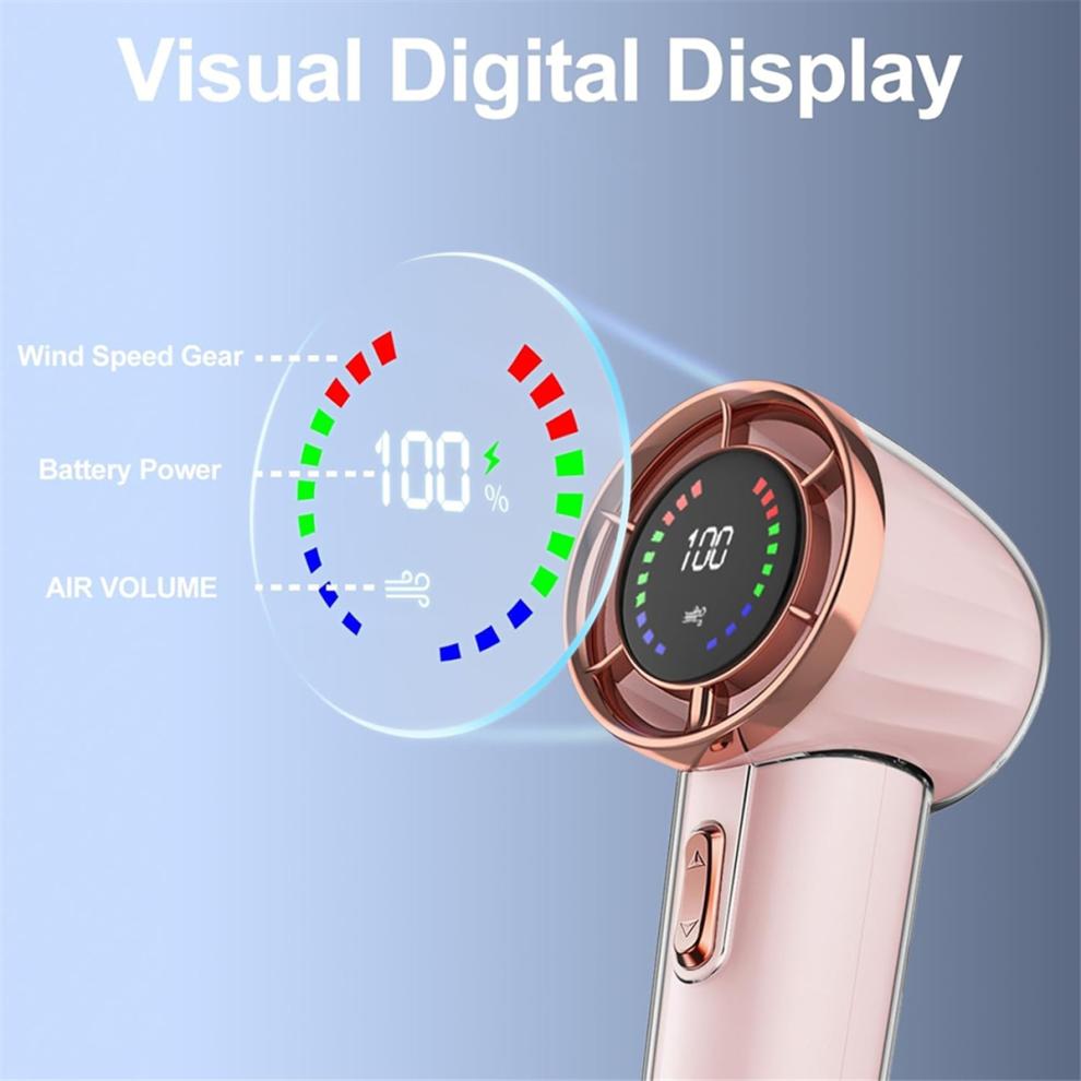 Portable Handheld Fan, Speed(1-100) Adjustable Turbo Mini Rechargeable