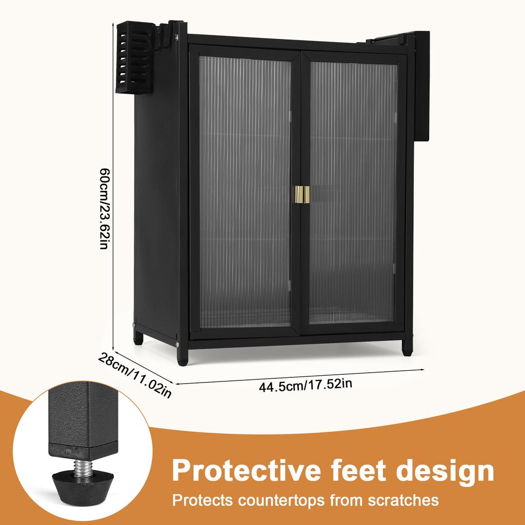 3-Tier Kitchen Storage Cabinet Steel Over The Sink Dish Drying Rack Large Over The Sink Dish Rack with Cover Kitchen Drain Shelf