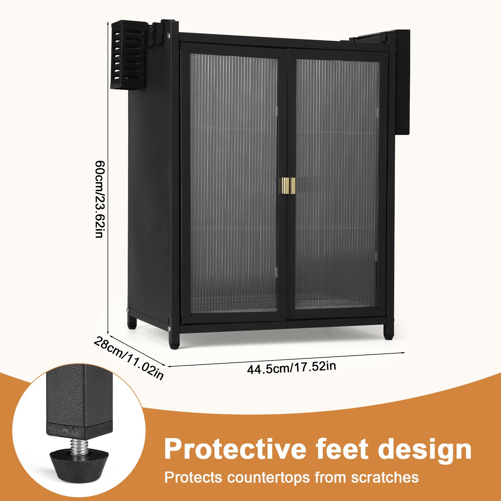 

Кухонный шкаф-органайзер на 3 яруса, пылезащитный, для хранения посуды, отдельно стоящий, с двойной дверью, с отделениями для палочек
