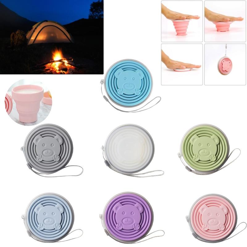 Portable Outdoor Travel Collapsible Silicone Cup Candy Colors