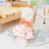 1 Set Haustierkleid mit Leine, Fliege, Baumwolle, Sommer, ultradünn, Doggy-Blumendruck, Rock, Teddy-Kleidung