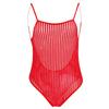 Black Omen Cosplay Swimsuit Sexy Naughty Stripe Free See-through (102-Red, Size) Bs801-f-102-rd