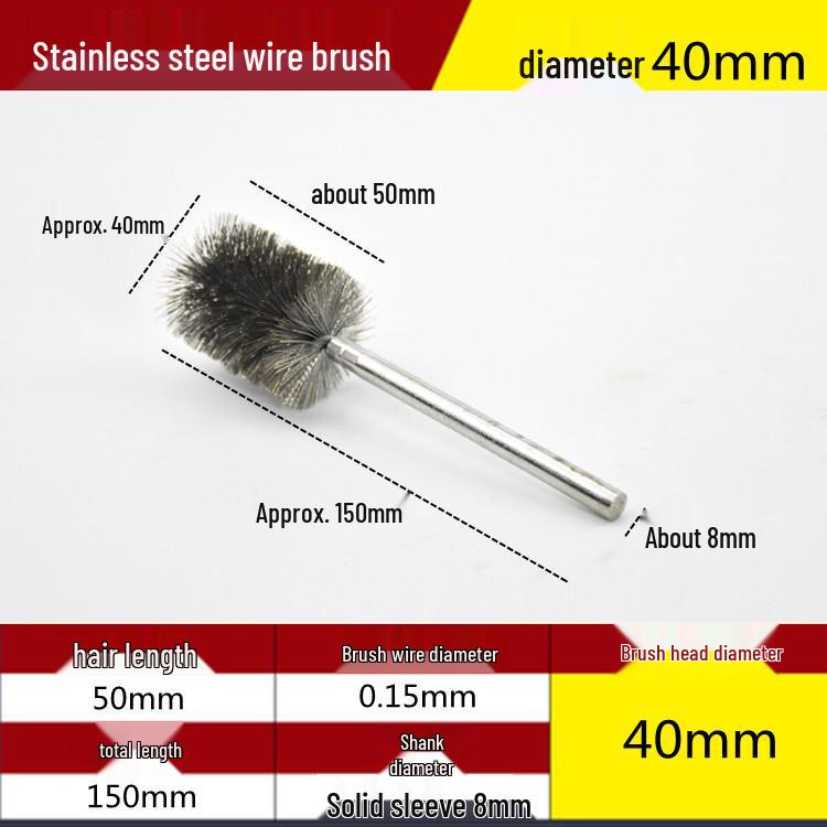 Electric Drill Stainless Steel Pipe Brush with Extended Handle for Polishing, Grinding, Deburring, and Rust Removal