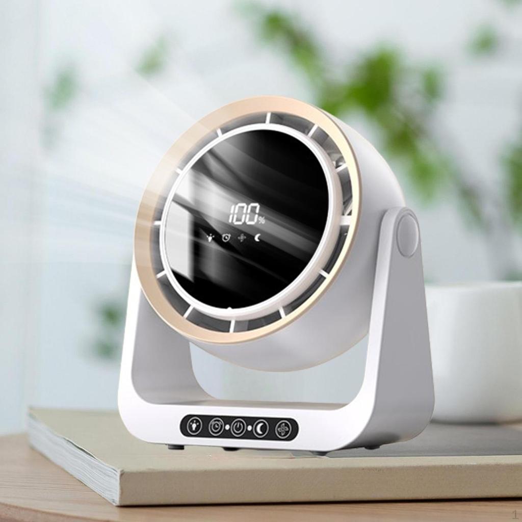 90° Tilt Head Hangable Table Fan Desk USB Rechargeable Quiet Desktop Travel for