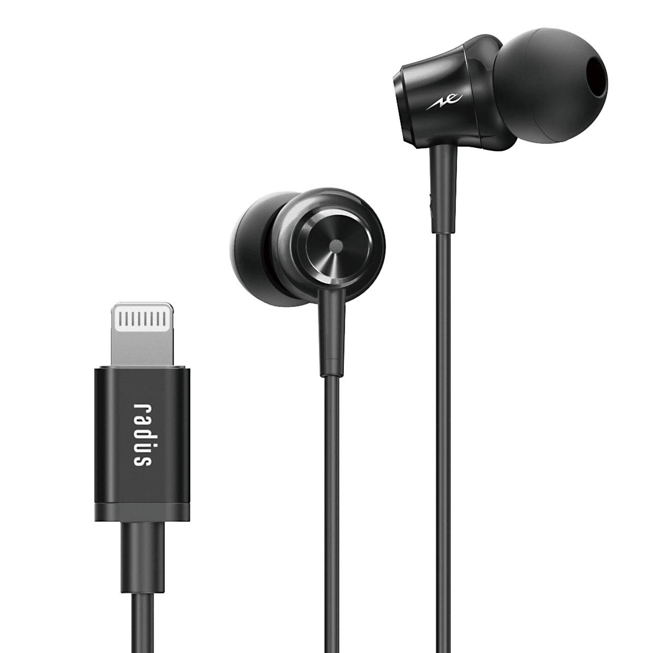 

Radius iPhone Lightning Connection Lightning iPhone Remote Control Microphone Earphones HP-NEL11 Earphones In-Ear HP-NEL11K (Black) чёрный