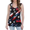 Womens Tank Top V Neck Basic Printed Casual Flowy Sleeveless Deep Side Cut Tops For Women