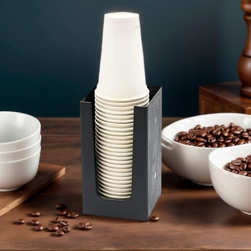 Pappersmugghållare, Muggställ, Kaffekopp, Pappersmuggsdispenser, Svart
