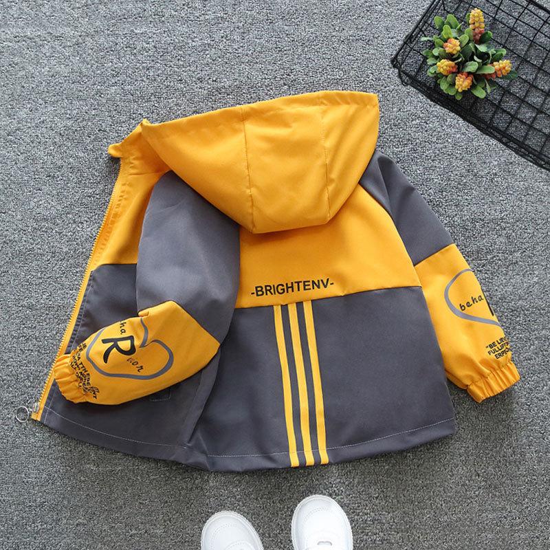 Boys' Color Blocked with Stripes Hooded Coats for Children Aged 3-10 Boys Girls In Spring  Autumn
