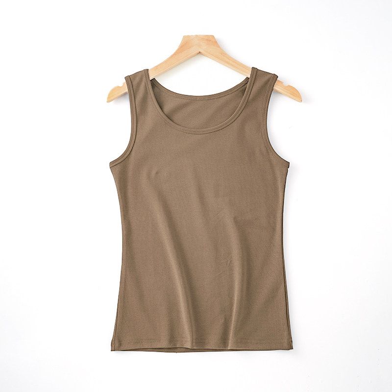 

Plus Size Slip Top Women s Plus Size Ladies Extra Loose Belly Covering Autumn Inner Wear Pure Color Cotton Ladieswear Loose Inner Wear Base Tops Khaki L