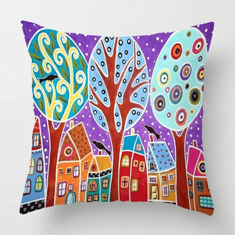 

Home living room decoration cushion covers Vintage oil painting style throw pillow cover_ pillowcase dmrbz--,(27) 66x66cm