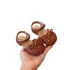 Baby sandals, infant shoes, girls' princess shoes, soft-soled toddler shoes, summer closed-toe anti-kick shoes for girls, new