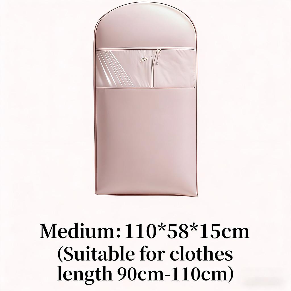 Cost-Effective Beige Compression Hanging Bag, 40% Space-Saving Vacuum Seal, See-Through Luxury Storage with Durable Zipper