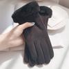 Warme Handschuhe für Damen, Winter, mit Fleece gefüttert, dickes Wildleder, Herbst und Winter, kältebeständig, Touchscreen, neue Fahrrad- und Ski-Reithandschuhe