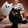 Halloween Style White Cat Plush Pillow PP Cotton Black Cat Plush Doll  Children Girl
