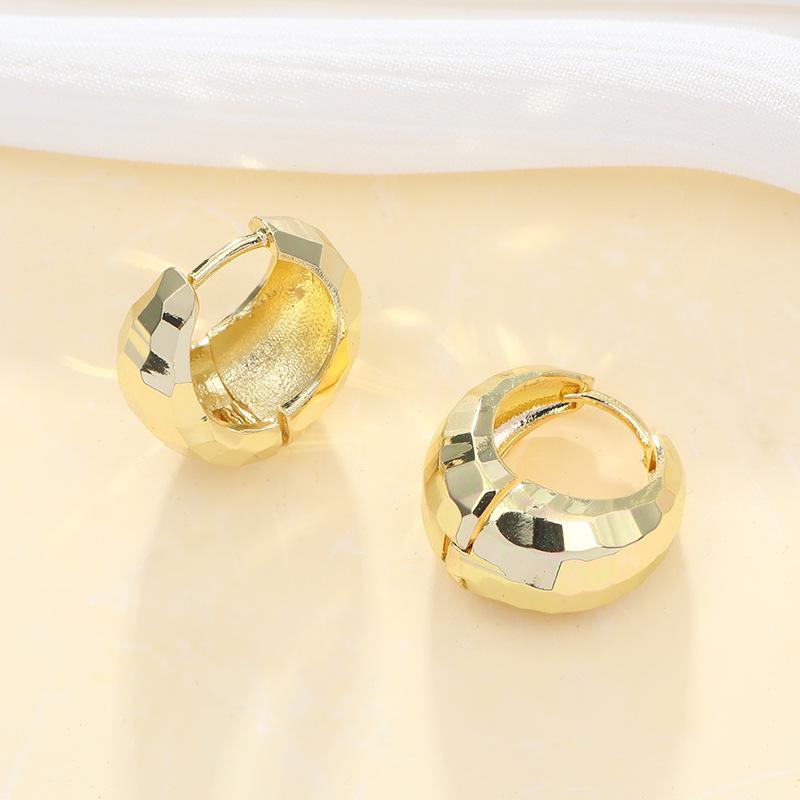 Huazi Style Zircon Stud Earrings for Women - Gold-Plated, Non-Fading Luxury Jewelry
