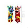2 Pieces 1/64 Diorama Lion Dance Model Miniature Painted Figure, Desk Decoration Crafts for