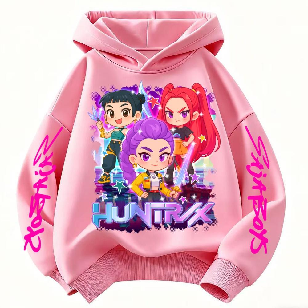 KPop Demon Hunter Rumi Derpy Cartoon Girls Boy Hooded Sweatshirt Warm Children's Wave Fashion Casual Tops Clothing
