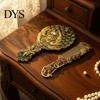 Vintage Peacock Hair Comb Mirror Set, Embossed & Handheld Rhinestone Makeup Mirror, Hand with for Women Retro Carved