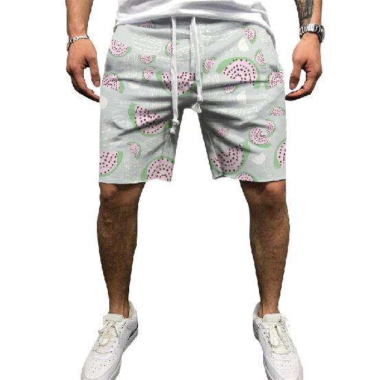 European And American Men'S Summer New 3D Printed Drawstring Loose Sports Shorts Men'S Beach Pants