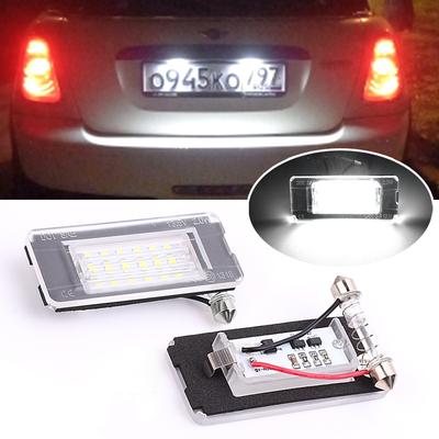 2PCS White 18SMD Car LED License Plate Light Lamp Beads for Mini Cooper R56 R57 R58 R59 Car Light Source Error